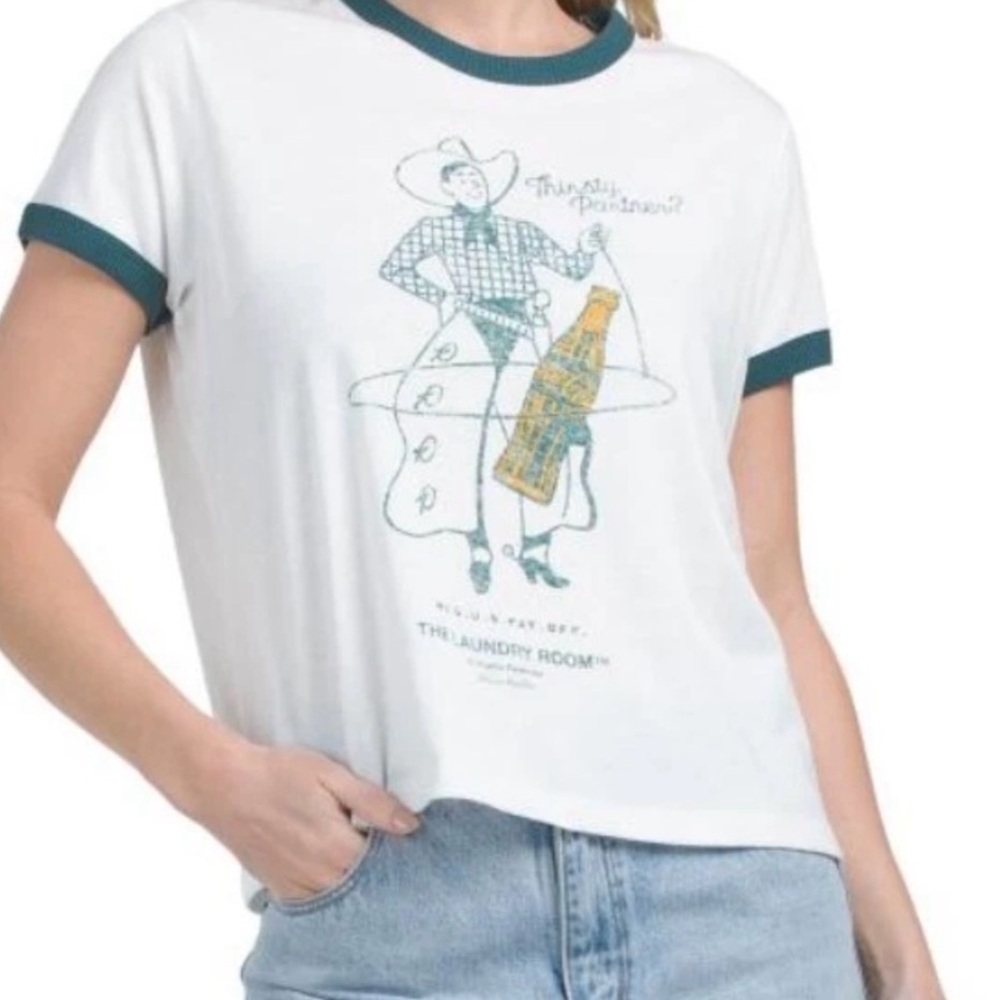 The Laundry Room | Thirsty Partner Cowboy Coke Ringer Tee size XS NWT